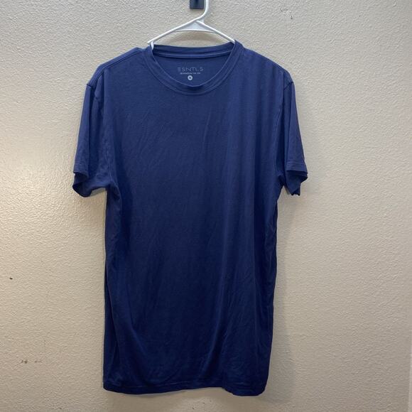 ESNTLS Blue Bamboo Cotton Blend T-Shirt Size M Basic Men’s Tee Shirt Crewneck - Picture 1 of 6